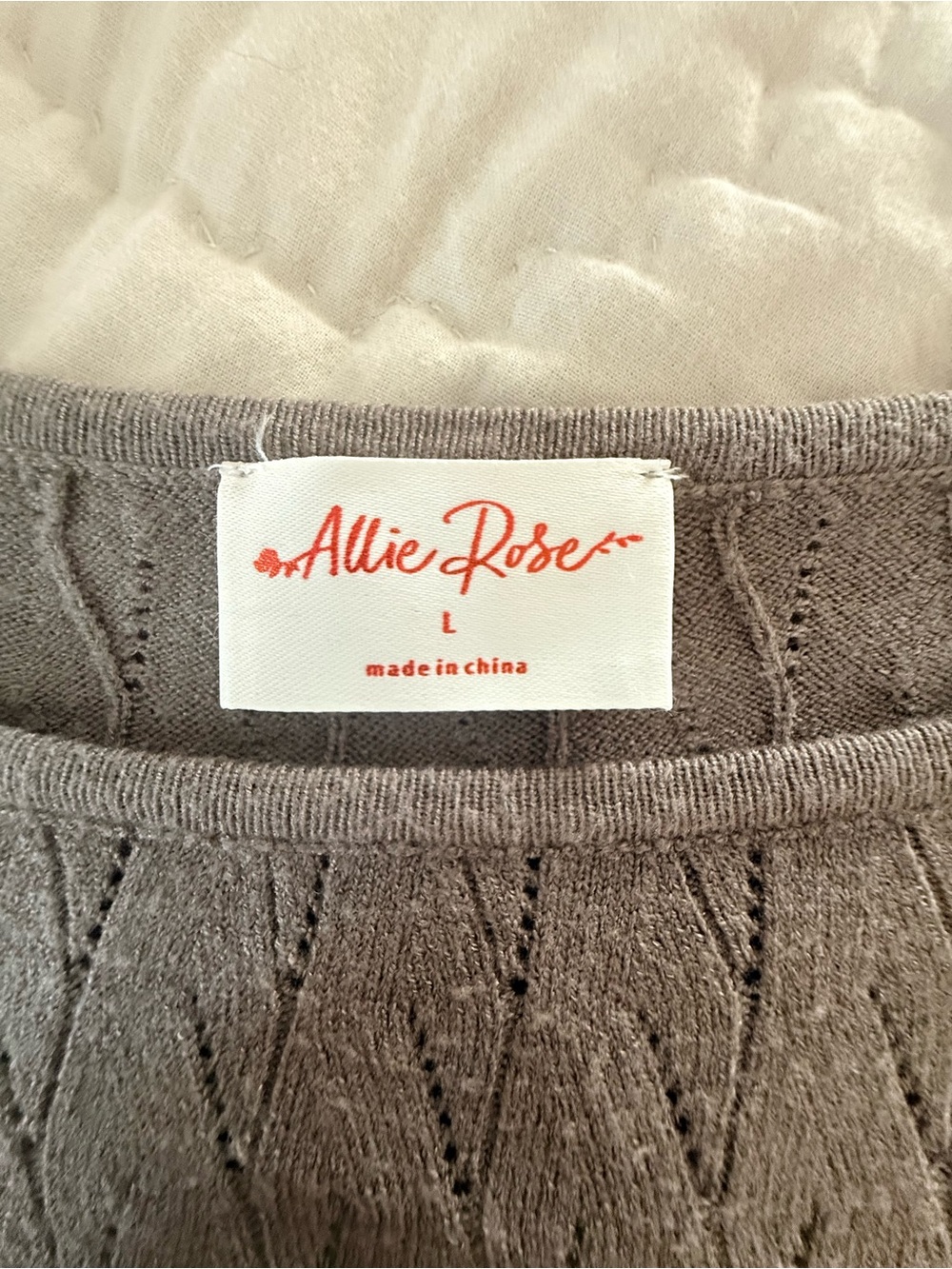 Allie Rose Women's Scoop Neck Sweater in Khaki
